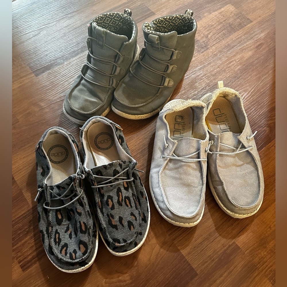 3 pair - women’s size 7 hey dudes